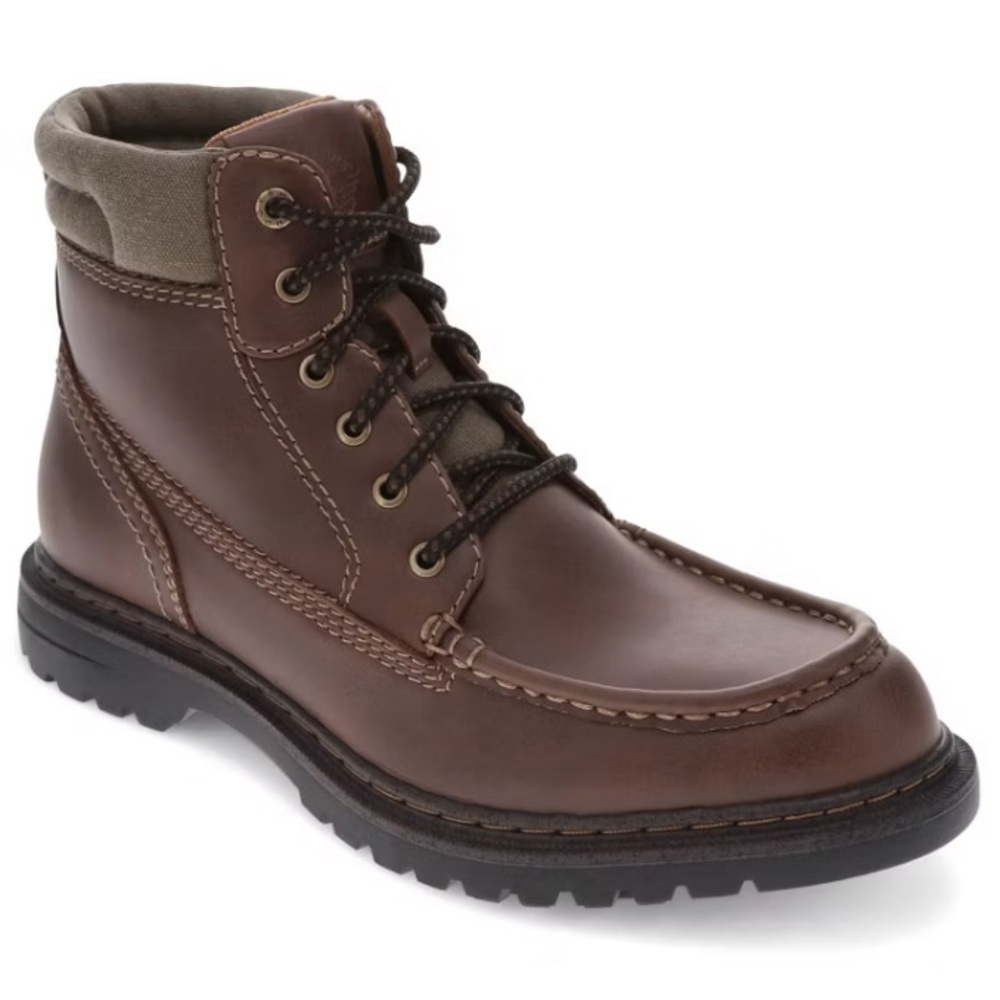 Dockers Men’s Rockford Classic Rugged Boot Brown Moc Toe Everyday Wear 10.5